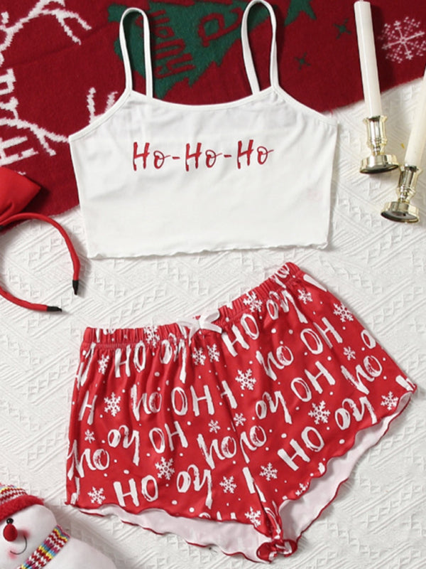 Holiday Santa Print Sleeveless Pajama Set for Kids - Fun & Comfort