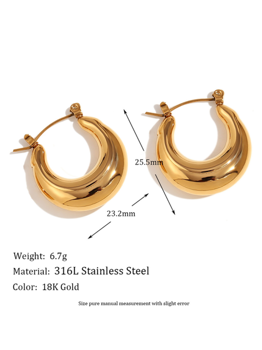 Fashion retro earrings hollow geometric hoop earrings