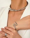 Geometric Ring Collar Bracelet Jewelry Three-Piece Set
