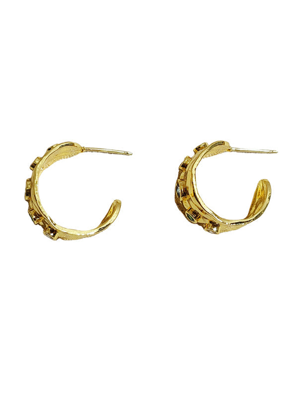 Colorful Zircon Earrings - Retro Style