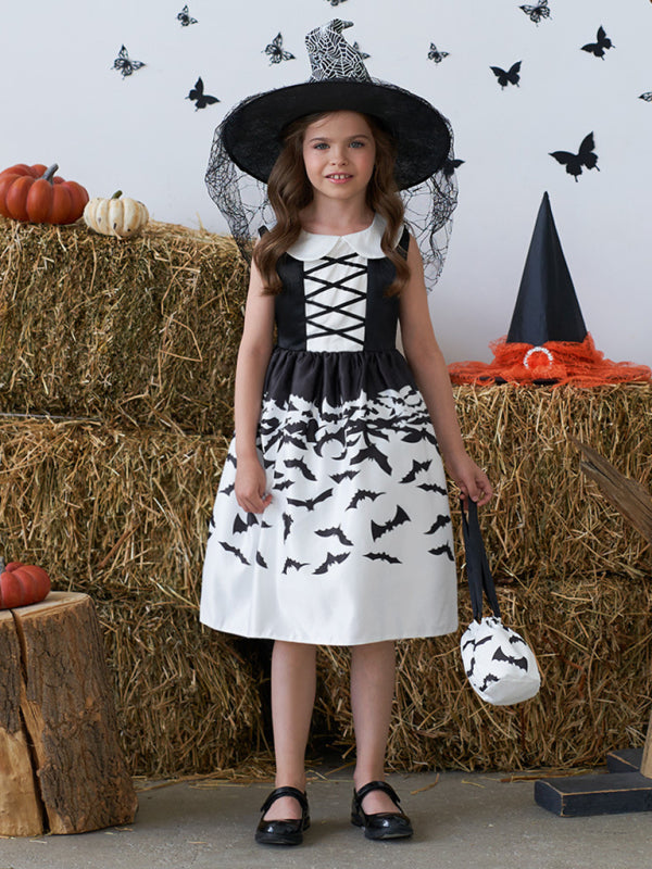 Girls' Halloween Witch Costume Party Dress - Multiple Patterns