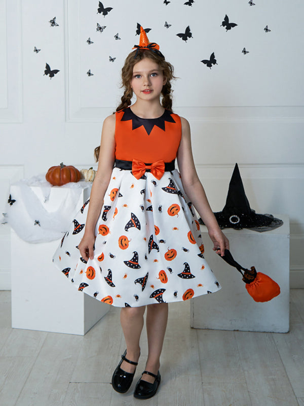 Girls' Halloween Witch Costume Party Dress - Multiple Patterns