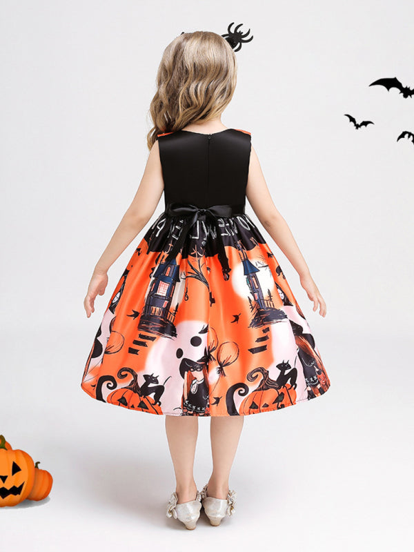 Girls' Halloween Witch Costume Party Dress - Multiple Patterns