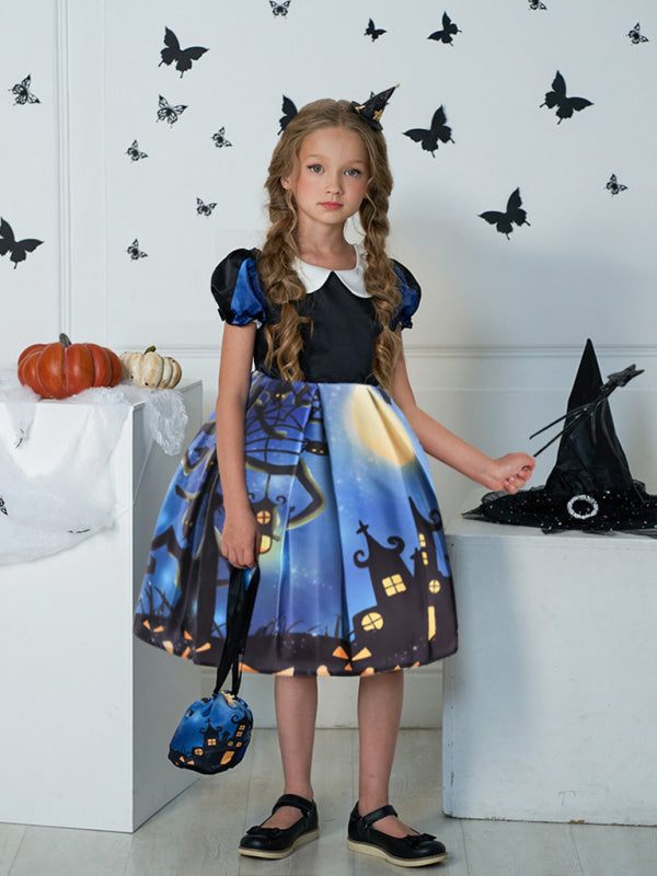 Girls' Halloween Witch Costume Party Dress - Multiple Patterns