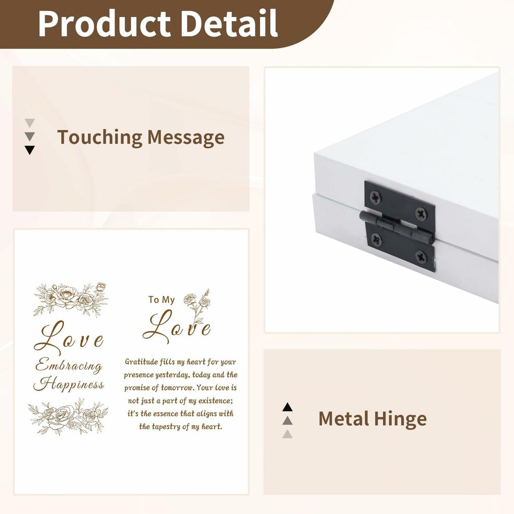 NUPTIO White Wood 4x6 Picture Frame Wedding Anniversary Bridal Gift