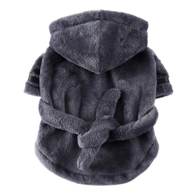 Luxury Soft Pet Dog Puppy Hooded Bathrobe