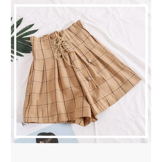 Ribbon Tie High Waist Shorts