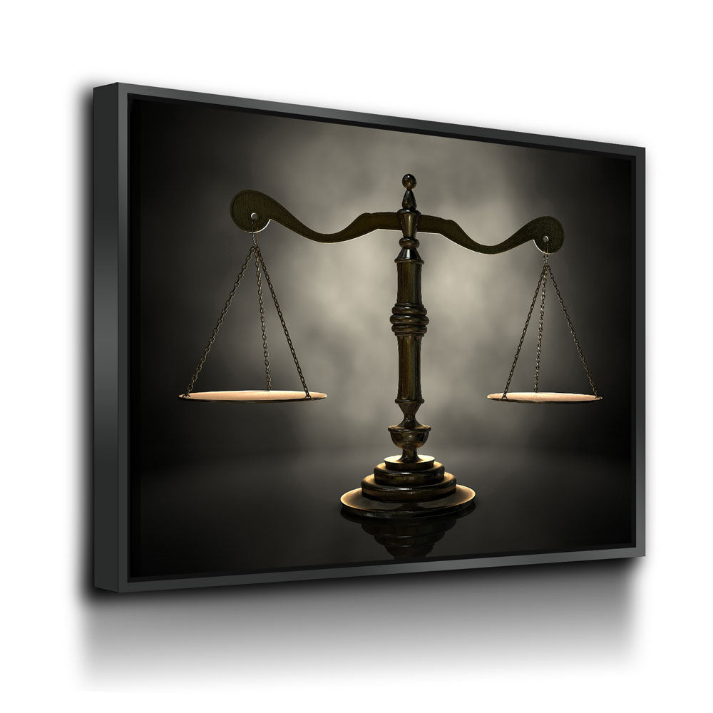 Scales of Justice Canvas Wall Art, Lawyer Office Decor, Attorney Print