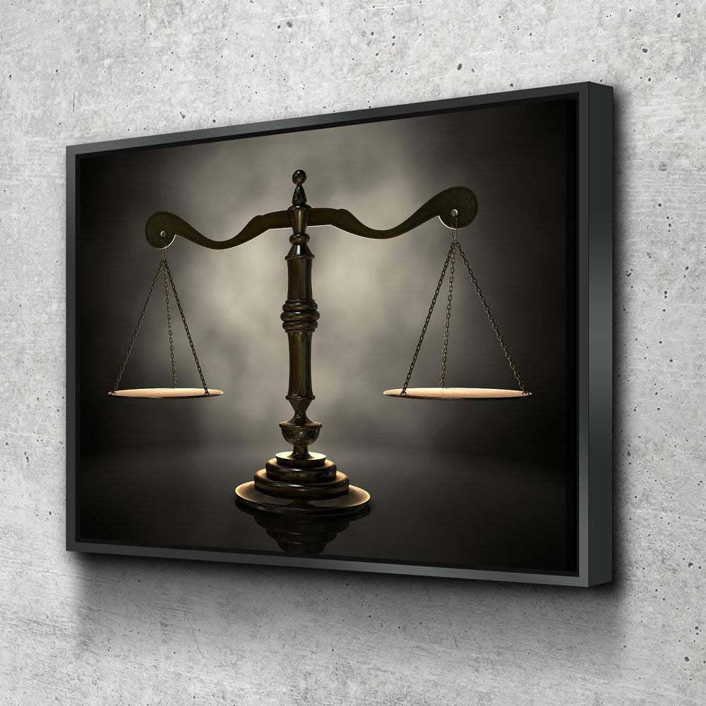 Scales of Justice Canvas Wall Art, Lawyer Office Decor, Attorney Print
